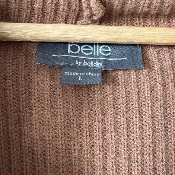 Belle by Belldini Brown Knit Cardigan with Hood | Large - Picture 5 of 5